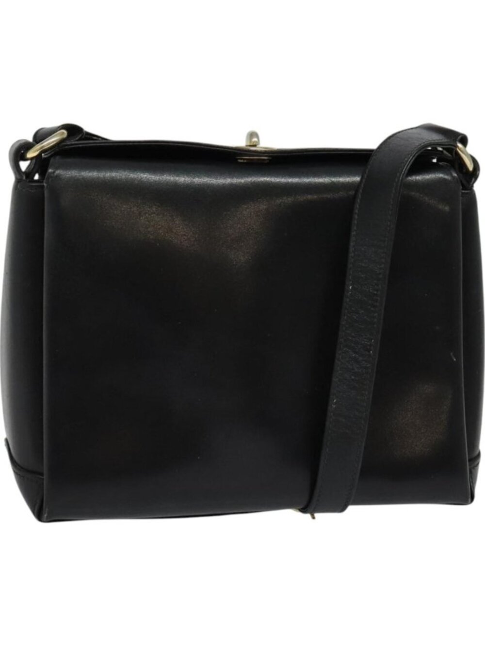 GUCCI Shoulder Bag Leather Black Gold